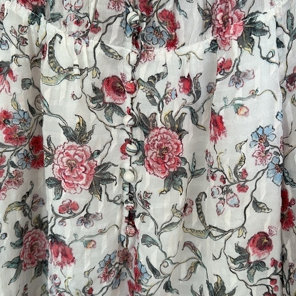 Rebecca Taylor Ruby Floral Silk Blend Boho Blouse | Size 8 | Romantic Fall Style - Picture 4 of 9